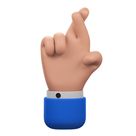 Geste mit gekreuzten Fingern  3D Icon