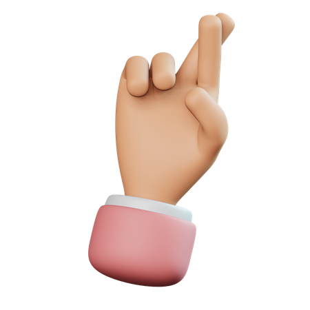 Geste mit gekreuzten Fingern  3D Icon