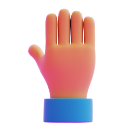 Geste mit nach hinten erhobener Hand  3D Icon