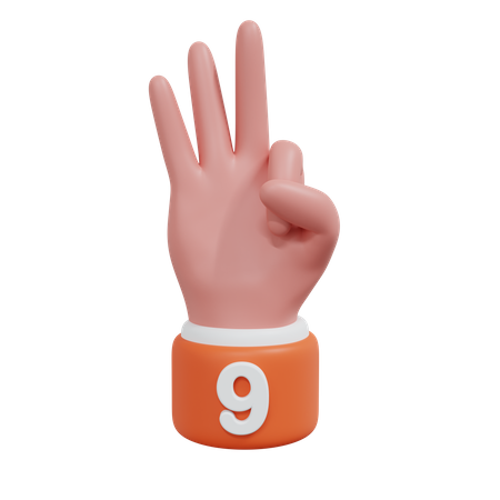 Gestennummern 9  3D Icon