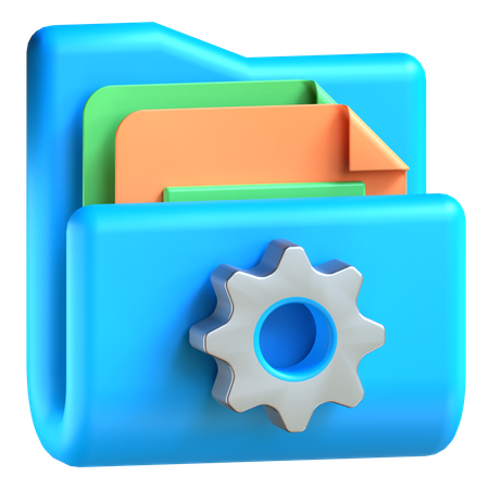 Gestión de archivos  3D Icon