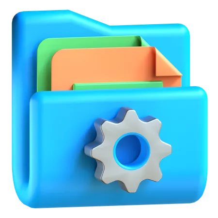 Gestión de archivos  3D Icon