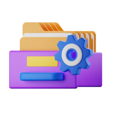 Gestión de archivos  3D Icon