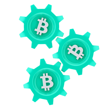 Gestión de bitcoins  3D Icon