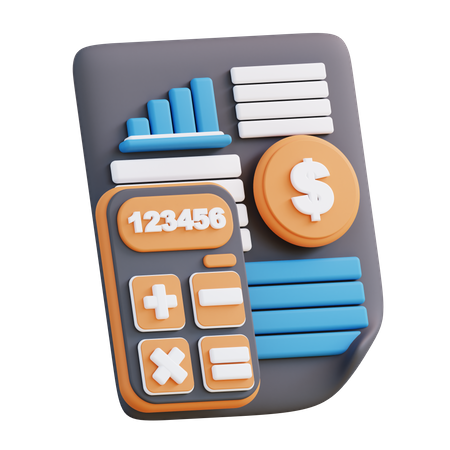 Gestión de datos financieros  3D Icon