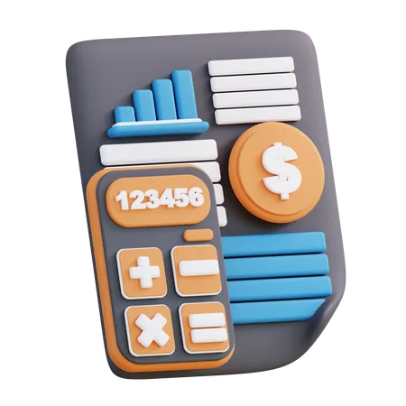 Gestión de datos financieros  3D Icon