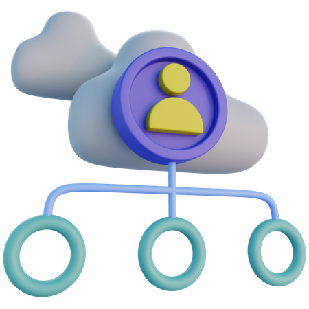 Gestion de l'externalisation du cloud  3D Icon