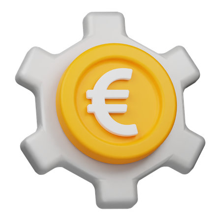 Gestión de monedas de euro  3D Icon