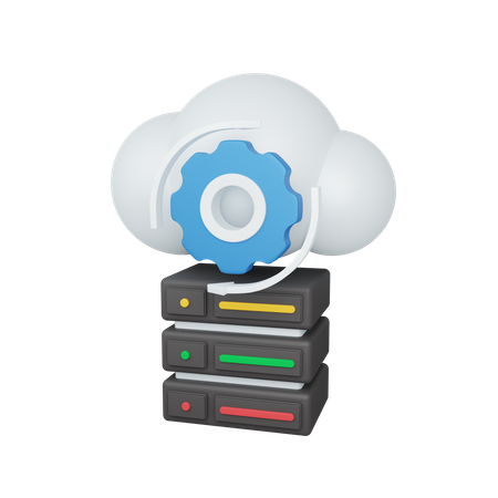 Gestión de servidores en la nube  3D Icon