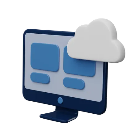Nube de gestión de tareas  3D Icon