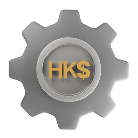 Gestión del dinero en dólares de Hong Kong  3D Icon