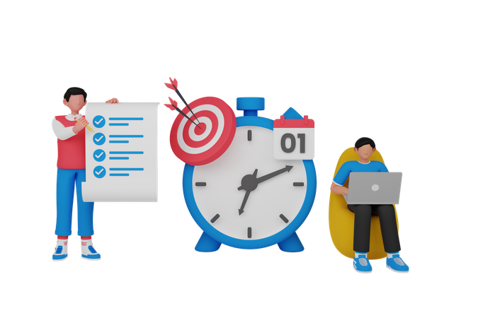 Gestion du temps par les employés  3D Icon