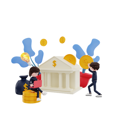 Gestion financière  3D Illustration