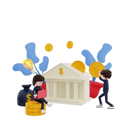 Gestion financière  3D Illustration