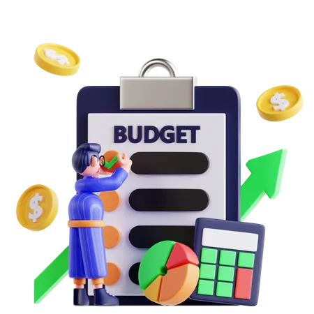 Administración de presupuesto  3D Illustration