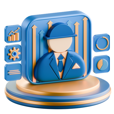 Gestión y análisis empresarial  3D Icon
