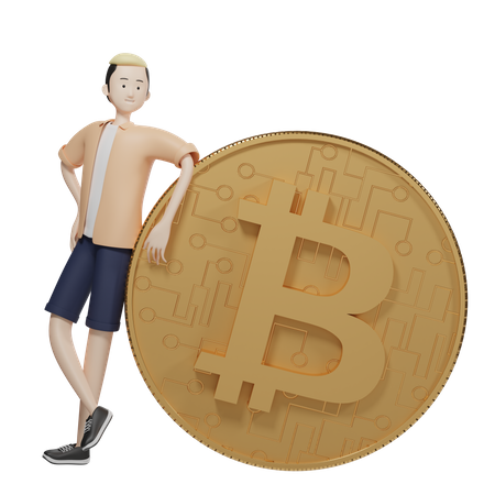 Gestionnaire de bitcoins  3D Illustration