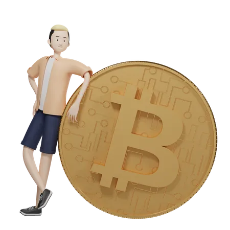 Gestionnaire de bitcoins  3D Illustration