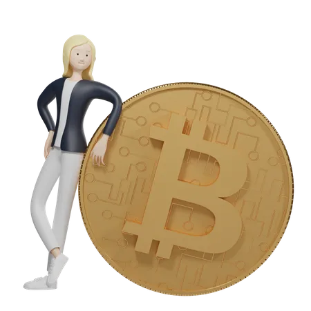 Gestionnaire de bitcoins  3D Illustration