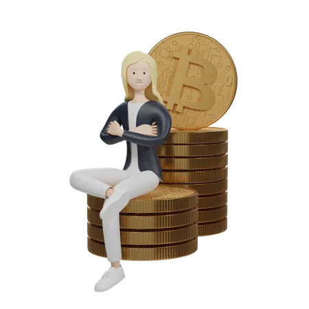 Gestionnaire de bitcoins  3D Illustration