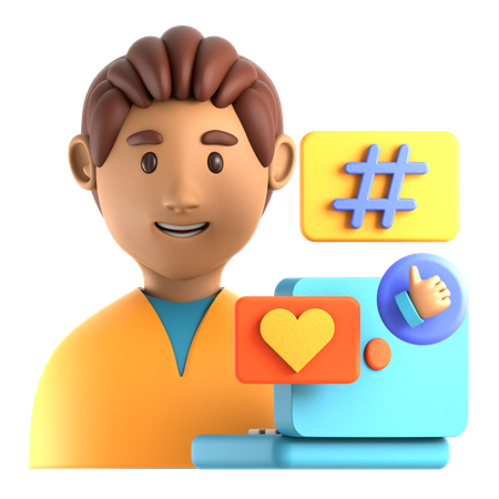 Gestionnaire des médias sociaux  3D Icon