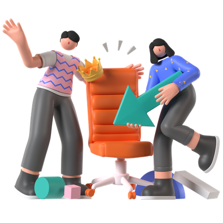 Gestionnaire des ressources humaines embauchant un employé  3D Icon
