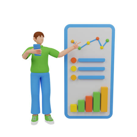 Gestionnaire effectuant une analyse commerciale  3D Icon