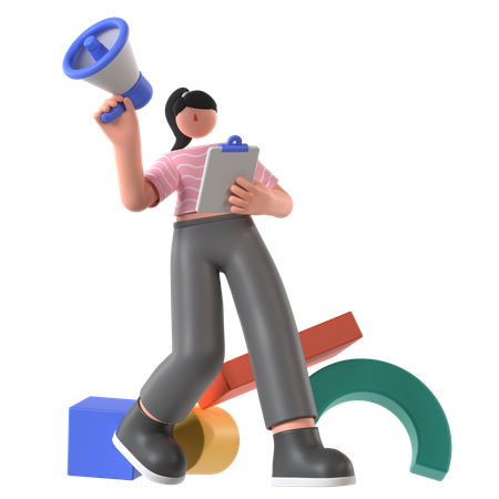 Gestionnaire faisant une annonce d'emploi  3D Icon