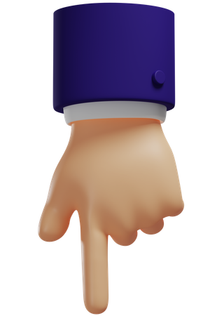 Gesto apuntando hacia abajo  3D Icon