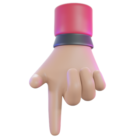 Gesto apuntando hacia abajo  3D Icon