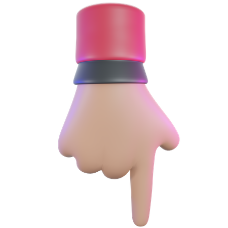 Gesto apuntando hacia abajo  3D Icon