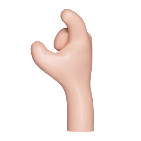 C gesto com a mão  3D Icon