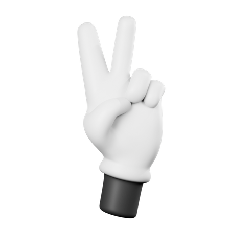 Gesto de dois dedos  3D Illustration