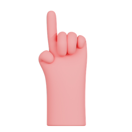 Gesto de mão com um dedo  3D Icon
