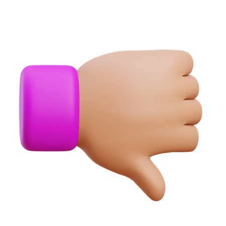 Gesto de la mano con el pulgar hacia abajo  3D Icon