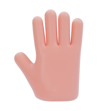 Gesto con la mano del número cinco  3D Icon