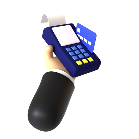 Gesto de la mano con tarjeta de crédito  3D Illustration