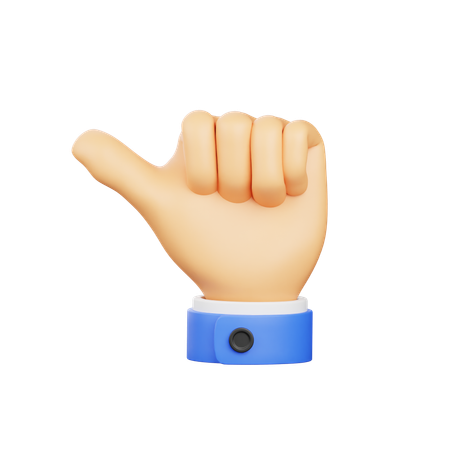 Gesto de la mano con el pulgar hacia arriba  3D Icon