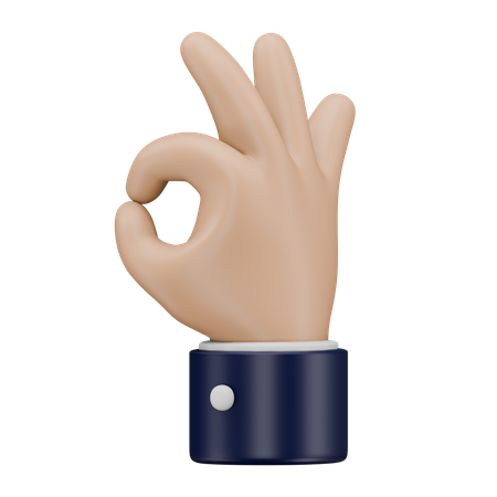 Gesto de mano de ok  3D Icon