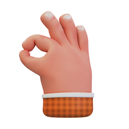 Gesto con la mano de acuerdo o ok  3D Icon