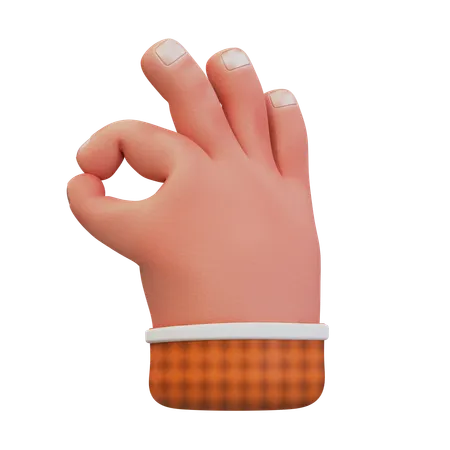 Gesto con la mano de acuerdo o ok  3D Icon