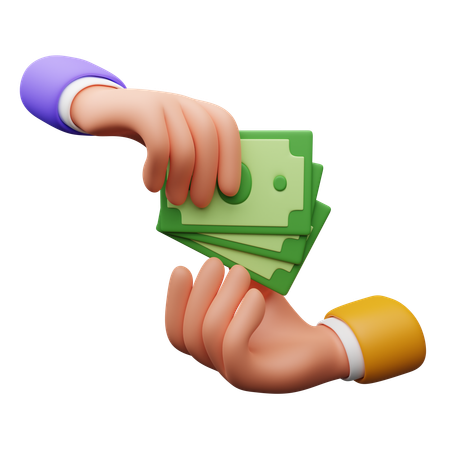 Gesto con la mano para realizar una transacción en efectivo  3D Icon