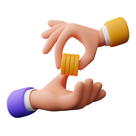 Gesto con la mano para realizar una transacción en efectivo  3D Icon
