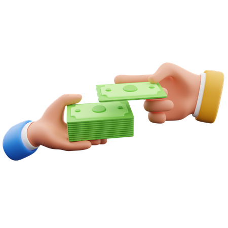 Gesto con la mano para realizar una transacción en efectivo  3D Icon