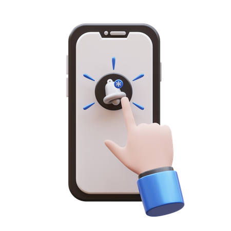 Botón de notificación de toque con gesto de la mano  3D Icon