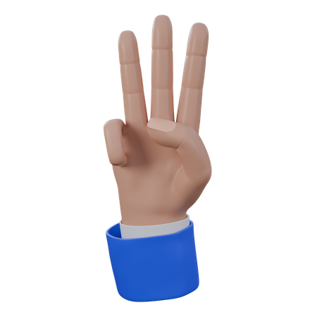 Gesto de número con la mano  3D Icon