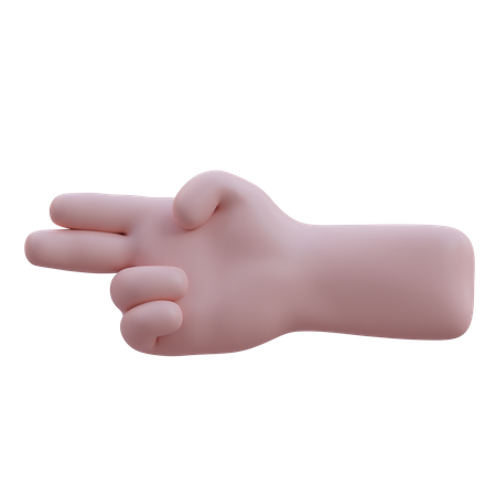 2 dedos apontando gesto com a mão  3D Icon