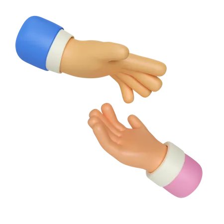 Ajuda gesto com a mão  3D Illustration