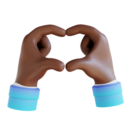 Gesto de amor com a mão  3D Illustration