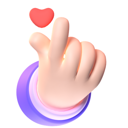 Gesto de amor com a mão  3D Icon